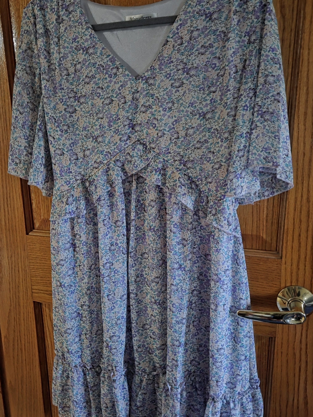 Manydress sz LG Lavender/blue Floral Midi Dress